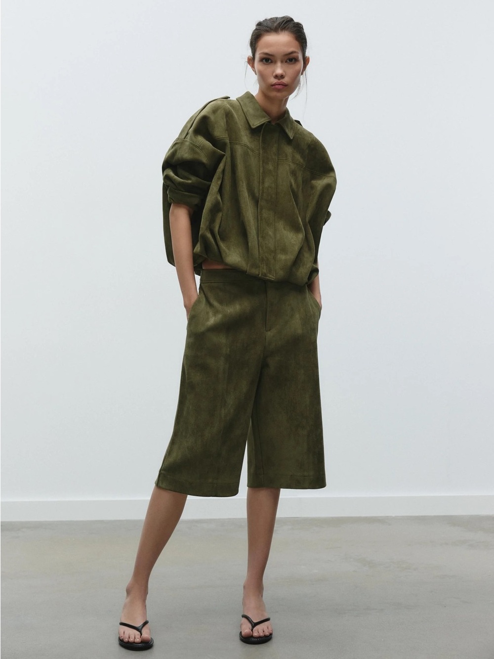 Zara Suede Oversized Culottes